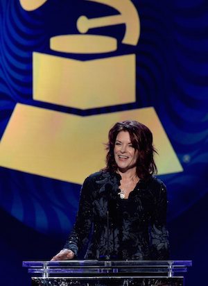 Rosanne Cash accepts a Grammy honor during the Awards Premiere Ceremony on Feb. 8 in Los Angeles 