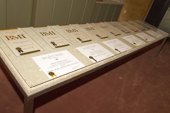 BMI Award certificates for KC and the Sunshine Band. Photo: Jeremy Westby