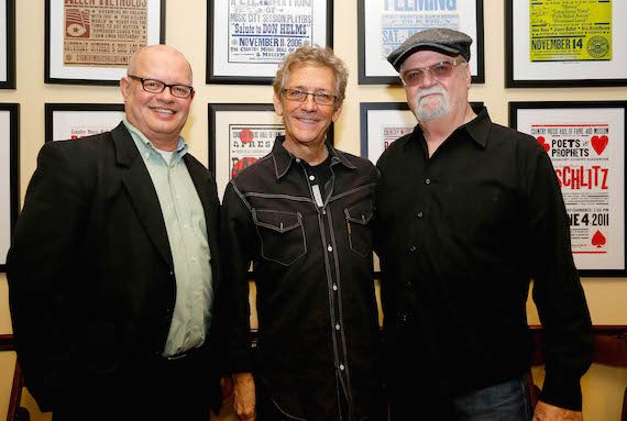 Pictured (L-R0: The Country Music Hall of Fame and Museum’s Michael McCall, Stegall, and “Don’t Rock the Jukebox” co-writer Roger Murrah. Photo: Donn Jones  