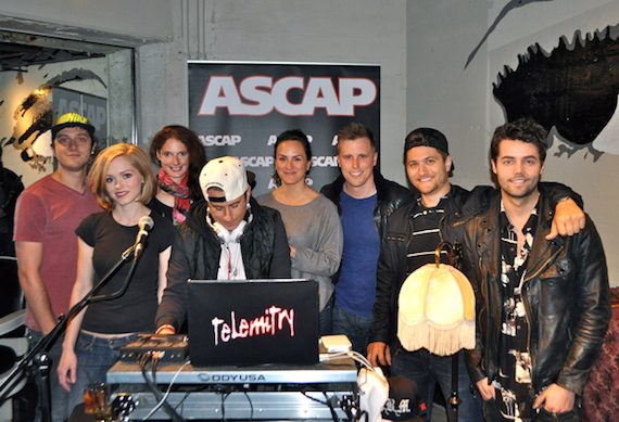 Pictured (L-R): Producers Will Weatherly, Sarah Emily Parish and Femke; special guest host and DJ Jesse Frasure; ASCAP's LeAnn Phelan; and producers Andy Albert, Jordan Schmidt and Ian Keaggy.