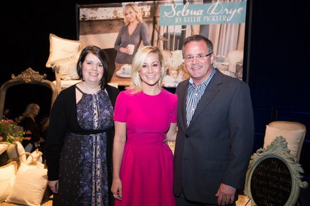 (L-R): Kim O'Dell, Director of Retail, Opry; Kellie Pickler; Pete Fisher, Vice President/General Manager, Opry, celebrating the launch of "Selma Drye by Kellie Pickler" home goods collection backstage at the Grand Ole Opry. 