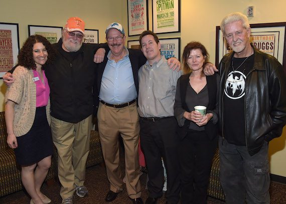 (Pictured, L-R): The Country Music Hall of Fame and Museum’s Abi Tapia, Charlie Daniels, Bob Wilson, the Country Music Hall of Fame and Museum’s Michael Gray, music journalist Sylvie Simmons, and Ron Cornelius. Photo: Rick Diamond  