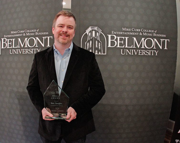 Ben Vaughn is honored with the Belmont University Music City Milestone Award. Photo: Andrea Hallgren