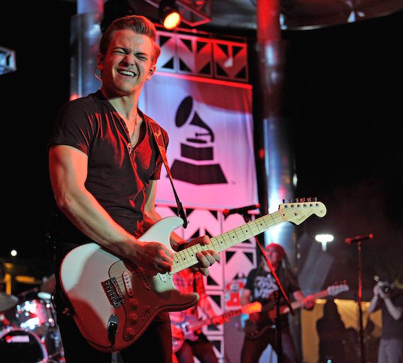 Hunter Hayes performs at the Grammy Block Party.