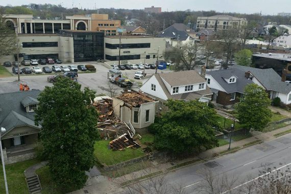 (March 26 & 27, 2015) Demolition on the 17th Ave. block of Music Row (54, 56, 58, 60, 62 and 64 Music Square West). Photo: Victoria Lazarus.