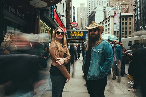 Chris Stapleton and wife Morgane in New York for his performance on Letterman. 