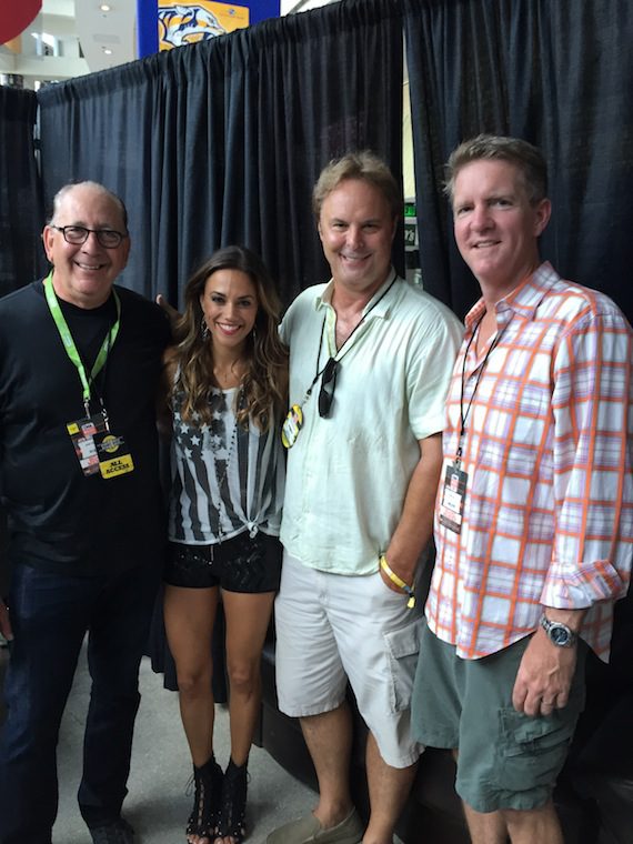 Elektra Records artist Jana Kramer helped kick off CMA Music Festival on Thursday with a performance at the Bud Light Stage where she performed her new single "I Got The Boy." After the show, Jana met backstage with Warner Music Nashville President & CEO, John Esposito, Kramer, WMN EVP of A&R, Scott Hendricks and manager Greg Hill.