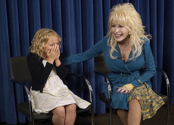 Alyvia Lind and Dolly Parton on the set of Today 