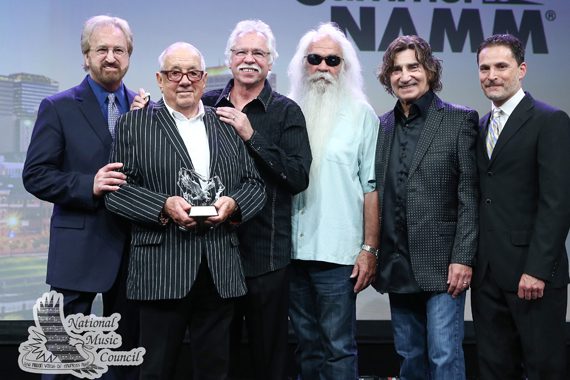 Jim Halsey (Pictured second from left) with the Oak Ridge Boys and Dr. David Sanders. 