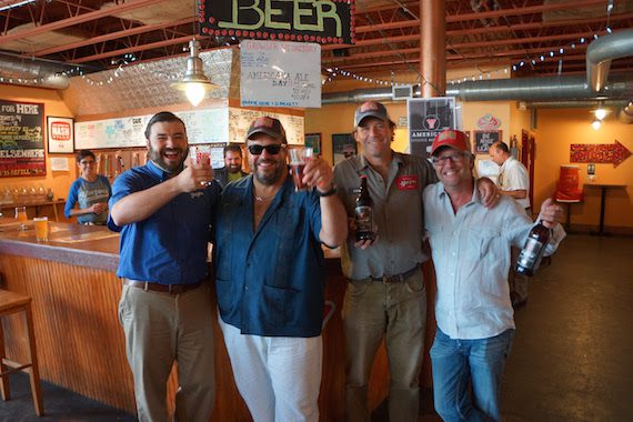 Pictured (L-R): Neil McCormick, Sales and Marketing Manager, Yazoo Brewing Company; Raul Malo, Lead Singer of The Mavericks and Former Americana Board Member;  Linus Hall, Owner and Brewmaster, Yazoo Brewing Company;  Jed Hilly, Executive Director, Americana Music Association 