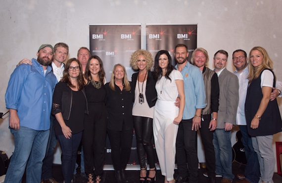  The people behind “Girl Crush,” including Liz Rose Music’s Scott Ponce, BMG’s Kos Weaver, BMI songwriter Lori McKenna, ASCAP’s Mike Sistad, songwriter Hillary Lindsey, BMI songwriter Liz Rose, members of LBT Kimberly Schlapman, Karen Fairchild, Jimi Westbrook and Phillip Sweet, Warner Chappell’s Ben Vaughn, Universal Music Publishing’s Kent Earls and BMI’s Leslie Roberts.