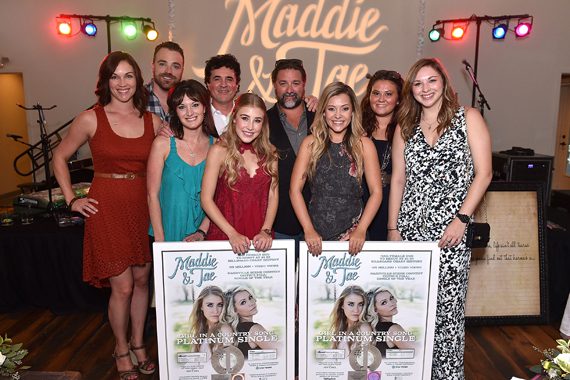 Pictured (L-R): Back: Dot Records Michelle Kammerer, Kris Lamb, BMLG’s Scott Borchetta, Dot Records Chris Stacey, Bernadette Gibbons; Front: Dot Records Mallory Allgood, Maddie Marlow, Tae Dye, Dot Records Brooke Nixon. Photo: Getty Images for Dot Records