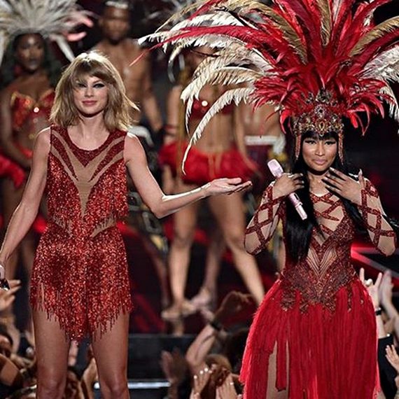 Taylor Swift and Nicki Minaj. Photo: Getty/MTV