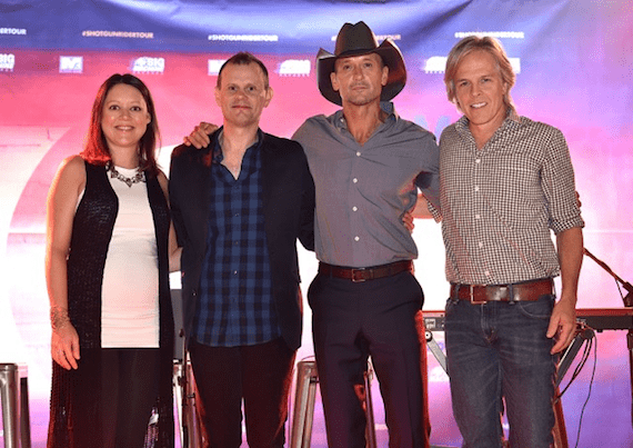 Pictured (L-R): Hillary Lindsey, Troy Verges, Tim McGraw and Marv Green.