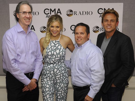 Pictured (L-R): Jeff Stevens, ABC Radio Vice President and General Manager; Kelsea Ballerini; Andrew Kalb, ABC Radio Executive Director of Programming and News Coverage; Fletcher Foster, Iconic Entertainment Chief Executive Officer. 