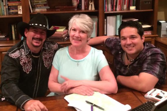 Patti Olsen-Garafola (c) pictured with SSM Entertainment act Branch and Dean. 