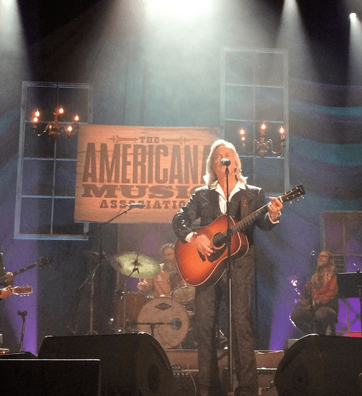 Host for the evening Jim Lauderdale performs during the 2015 Americana Music Awards.