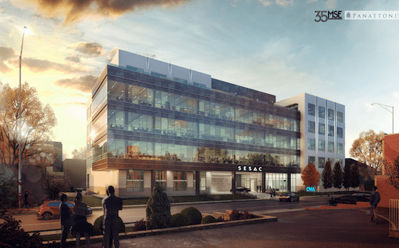 Rendering of 35MSE (Music Square East) building, currently under construction at 35 16th Avenue South. Photo: Courtesy of Panattoni Development Company