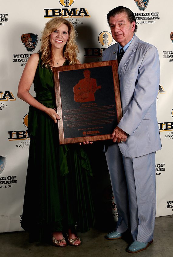 Alison Krauss and Larry Sparks at the 2015 IBMA Awards. Photo: Dave Brainard