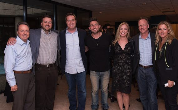 Pictured: (L-R) BMI’s Jody Williams and Mason Hunter, AT&T’s Bart Peters, BMI songwriter Michael Ray, AT&T’s Jennifer Miles and Tom Sauer and BMI’s Leslie Roberts. 