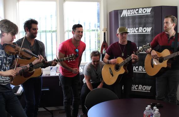 Backroad Anthem performs for MusicRow staff.