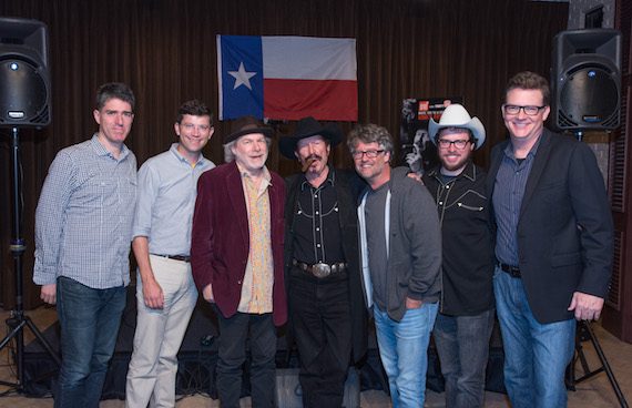 Pictured: (L-R): John Strohm, attorney, Loeb & Loeb; Logan Rogers, Thirty Tigers; Buddy Miller, songwriter; Kinky Friedman, BMI songwriter; Jed Hilly, Americana Music Association; Brian Molnar, producer; and Perry Howard, BMI.  