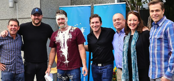 Pictured (L-R): WME’s pie-thrower Greg Oswald, WME client & pie-thrower Chris Young, WME’s Rob Beckham, BMLG’s John Zarling (2016 Middle Tennessee Light The Night Walk Chair), LLS’s Jeff Parsley, Loeb & Loeb’s Tiffany Dunn (Middle Tennessee LLS Executive Committee) & WME pie-thrower Patrick Whitesell.