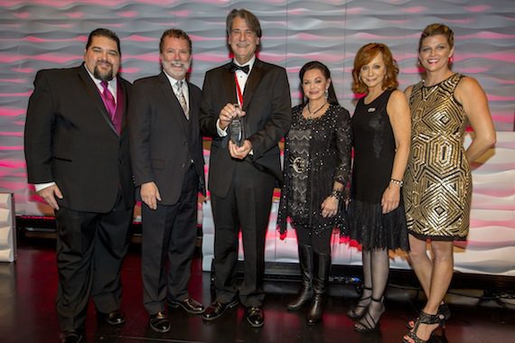 Pictured (L-R): SESAC’s Tim Fink & Dennis Lord, Richard Leigh, Crystal Gayle, Reba McEntire and SESAC’s Shannan Hatch. Photo: Ed Rode