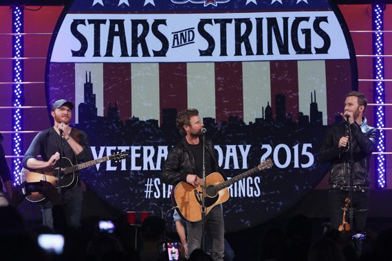 Pictured (L-R): Eric Paslay, Dierks Bentley, Charles Kelley. Photo: Tasos Katopodis/Getty Images for CBS RADIO