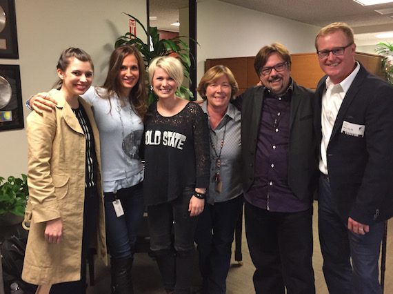 Pictured (L-R): Emily Mueller, Creative Manager, ole;  Jaison Trece, Executive Director, Music Group, Sony Pictures Entertainment; April Geesbreght, songwriter, ole;, Shelly Bunge, EVP, Music, Sony Pictures Entertainment; Tony Scudellari, VP, TV Music Creative – Sony Pictures Entertainment; John Ozier, GM, Creative, ole.  