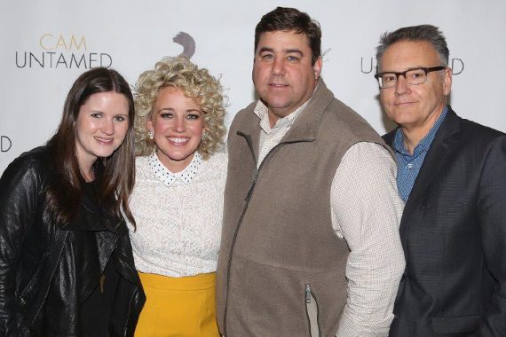 Pictured (L-R): Taylor Lindsey, Director, A&R, Sony Music Nashville; Cam; Sony Music Nashville's Jim Catino (VP, A&R); and Randy Goodman (Chairman & CEO). Photo: Alan Poizner