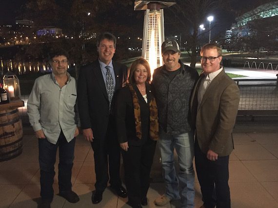 Pictured (L-R): Phil O'Donnell, ole songwriter; Greg Martz, Chairman, Tennessee Chamber of Commerce & Industry; Catherine Glover, President, Tennessee Chamber of Commerce & Industry; Shane Minor, songwriter; John Ozier, ole GM, Nashville Creative.  