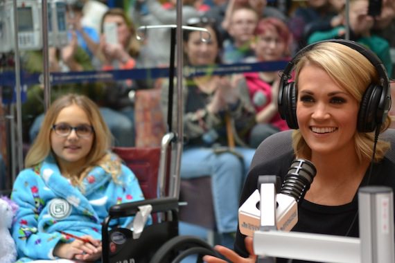While on tour in Pennsylvania this week, Carrie Underwood visited the Children’s Hospital of Philadelphia with the Ryan Seacrest Foundation where she was interviewed by and met patients at the Foundation’s Seacrest Studios. 