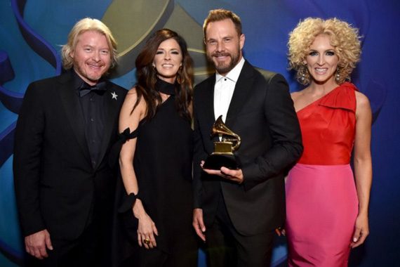 Best Country Duo/Group Performance winners Little Big Town backstage. Photo: Mike Windel/WireImage.com