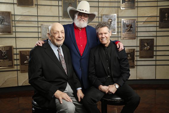 2016 Country Music Hall of Fame inductees Fred Foster, Charlie Daniels and Randy Travis. Photo: John Russell/CMA