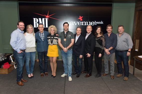Pictured: (L-R): Sony ATV’s Josh Van Valkenburg, manager Lindsay Marias, Arista Nashville’s Randy Goodman, BMI songwriters Cam and Tyler Johnson, BMI’s Jody Williams, Sony ATV’s Troy Tomlinson, Creative Nation’s Beth Laird and Pulse Recording’s Scott Cutler and BMI’s Bradley Collins.