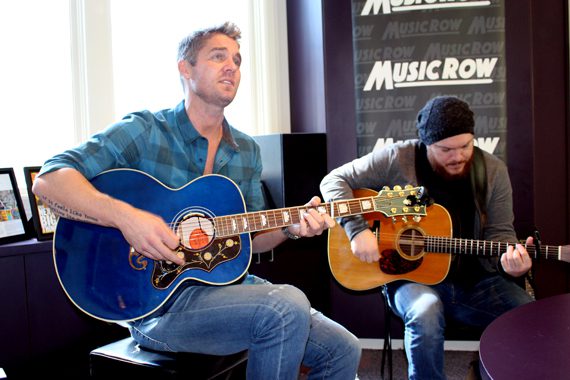 Brett Young performs for MusicRow staff. Photo: Molly Hannula