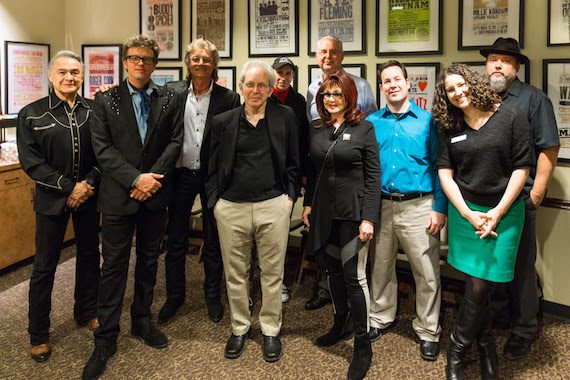 Pictured (L-R): Carco Clave, Chuck Mead, Stan Perkins, Peter Guralnick, David McGee, Dr. Mark Crawford, Naomi Judd, museum editor Michael Gray, museum manager of public programs Abi Tapia and Martin Lynds. 
