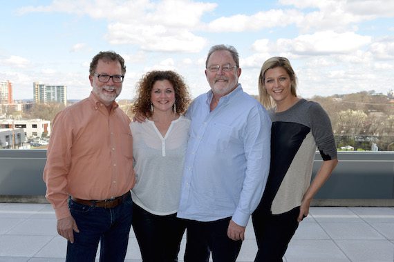 Pictured (L-R): SESAC’s Dennis Lord, Magic Mustang’s Juli Newton Griffith, Bogard and SESAC’s Shannan Hatch. Photo: Peyton Hoge