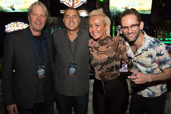 Pictured (L-R): Randy Wachtler, President & CEO, Warner/Chappell Production Music; David Epstein, Director of Licensing, Trailers, Warner/Chappell Production Music; Meghan Linsey; Tyler Cain 