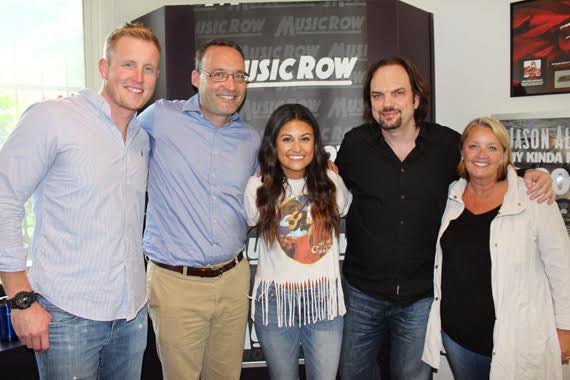 Pictured (L-R): Pete Olson, manager; Craig Shelburne, GM, MusicRow; Micaela; Sherod Robertson, MusicRow, Owner/Publisher; Liz Rose, Songwriter/Publisher, Liz Rose Music. Photo: Molly Hannula