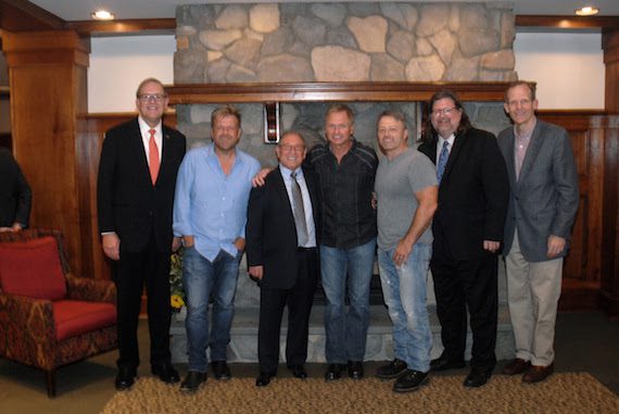 Pictured (L-R): PRLA Pres/CEO John Longstreet, Wendell Mobley, Di Pietro Ristorante owner Pietro DiPietro, Tim James, Dan Couch, PRLA Board Chair & Priory Hospitality Group President John Graf and BMI’s Dan Spears. 