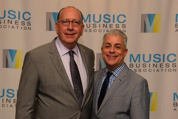 Pictured (L-R): John Esposito, Chairman & CEO, Warner Music Nashville; James Donio, President, Music Biz. Photo: Music Biz