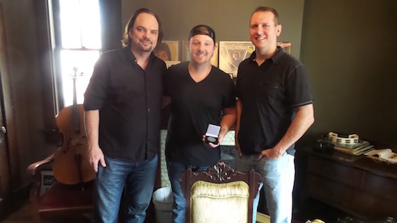 Pictured (L-R): MusicRow's Sherod Robertson, songwriter Josh Mirenda, and MusicRow's Troy Stephenson.