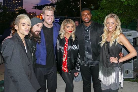 Kelsea Ballerini (far right) was introduced by Pentatonix, prior to the group's show at Bridgestone Arena. Courtesy of The Recording Academy/photo by Frederick Breedon/WireImage.com 