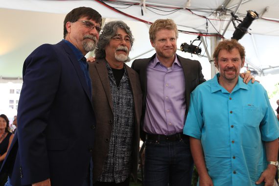 Alabama's Teddy Gentry, Randy Owen, BMG's Kos Weaver, and the band's Jeff Cook.