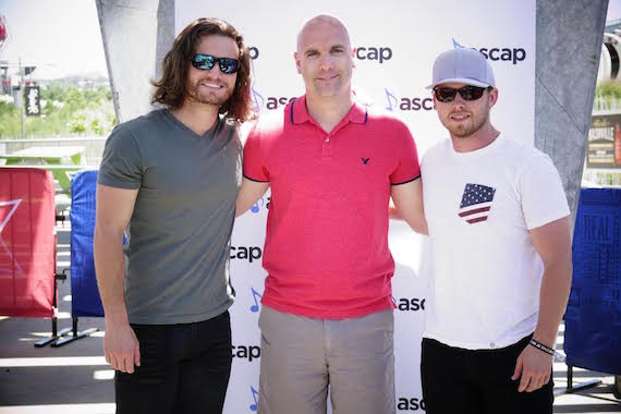 Pictured (L-R): Hunter Phelps, ASCAP's Robert Filhart and Jameson Rogers 