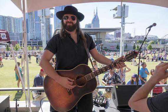 Pictured: CJ Solar on the ASCAP Budweiser Acoustic Stage at Ascend Amphitheater 
