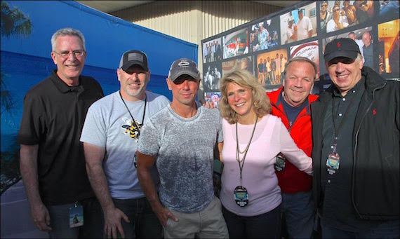 Pictured (L-R): Columbia Nashville's Cliff Blake, WBEE's Billy Kidd, Chesney, WBEE's Bob Barnett's wife, Sandy, WBEE's Steve Houseman and Bob Barnett.