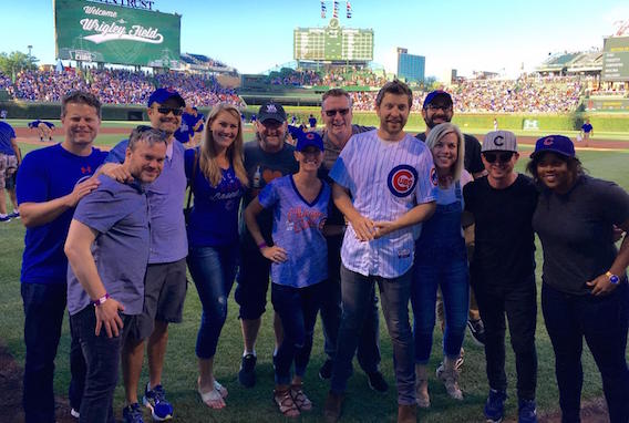 Pictured: Brett Eldredge with members of his team from Warner Music Nashville and Long Shot Management. 